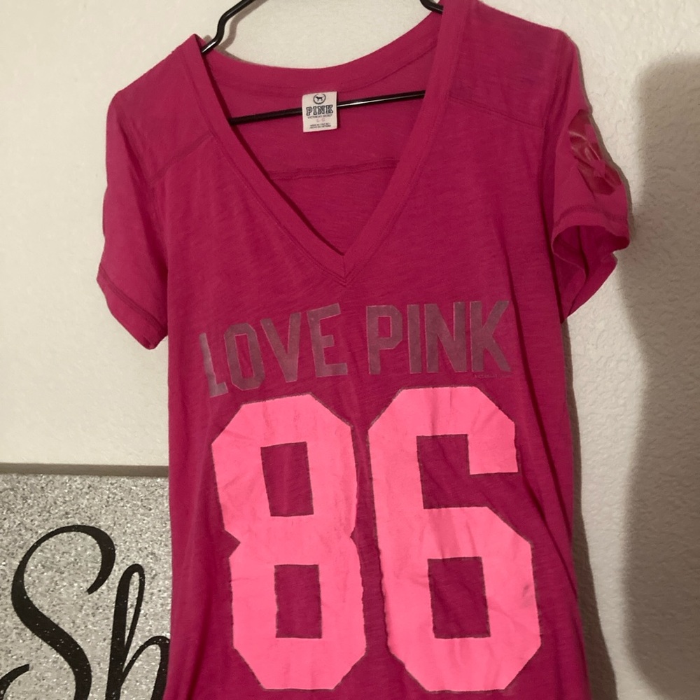Pink Graphic T-Shirt with Love Pink 86